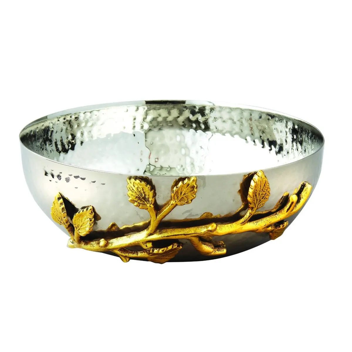 Elegance Golden Vine 6.5" Small Salad & Snack Bowl | Modern Metal Decor & Serveware - main product image