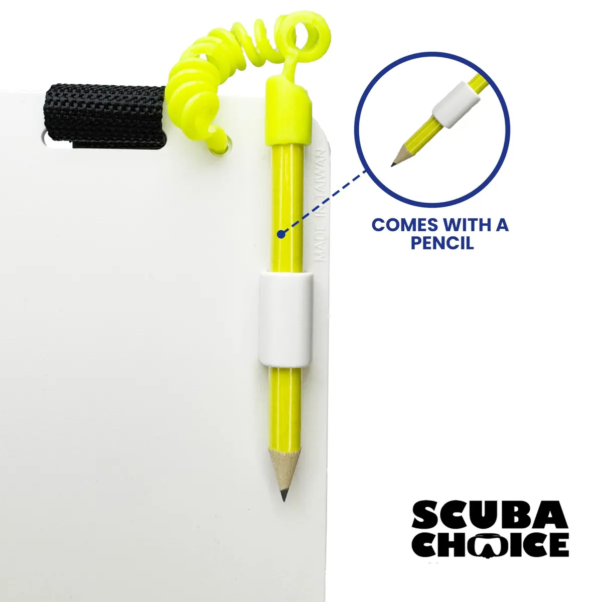 Scuba Choice 6" x 4" Diving Slate with Clip & Graphite Pencil | Waterproof Reusable Underwater Writing Pad - view 3
