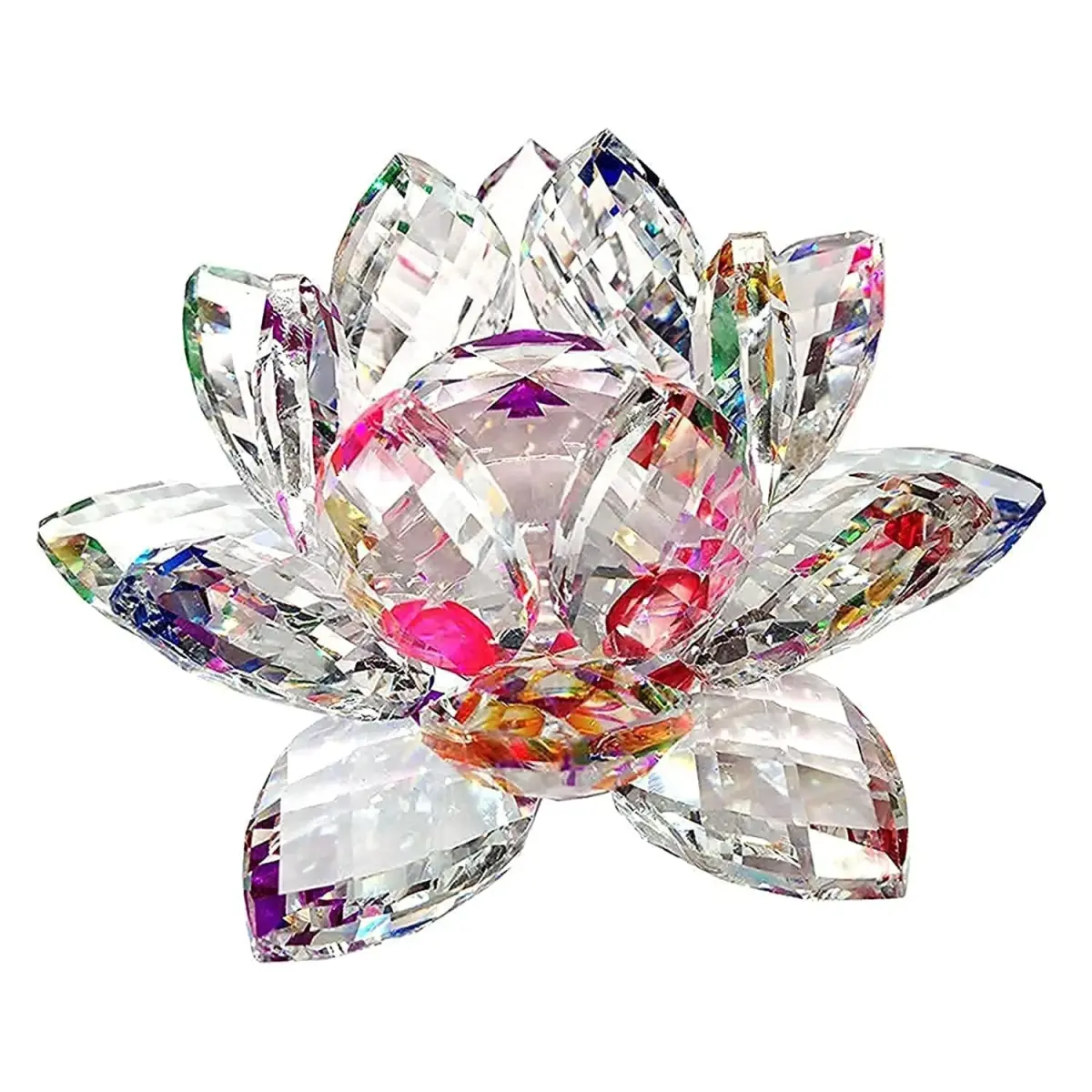 Amlong Crystal 3 inch (7.62 cm) Sparkle Crystal Lotus Flower | Feng Shui Home Decor with Gift Box - main product image