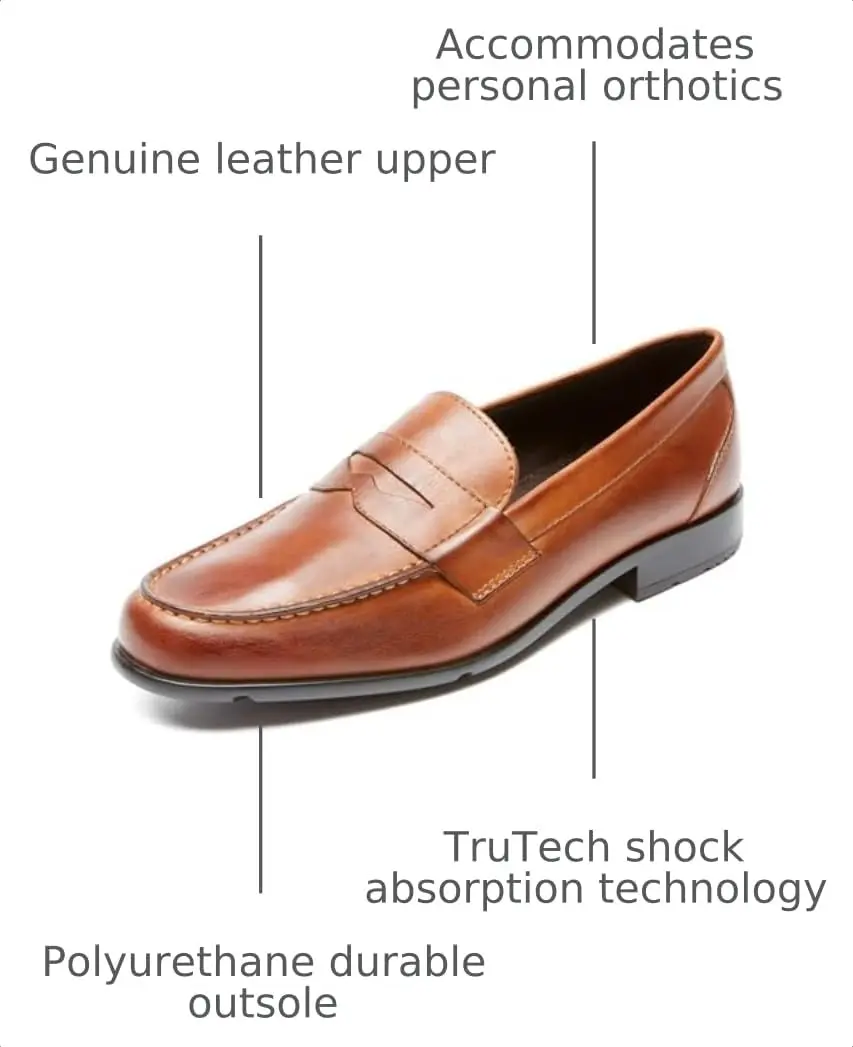 Rockport Men's Classic Loafer Penny, Cognac, 7 Medium | Lightweight Comfort & Classic Style - view 2