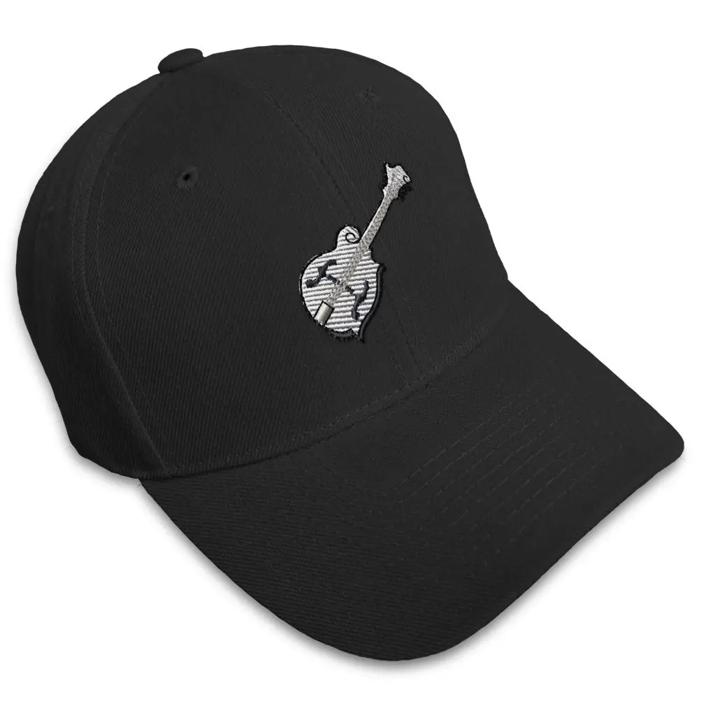 Speedy Pros Custom Baseball Cap Mandolin Embroidery Black Design Only | Classic Music Dad Hat for Men & Women - main product image