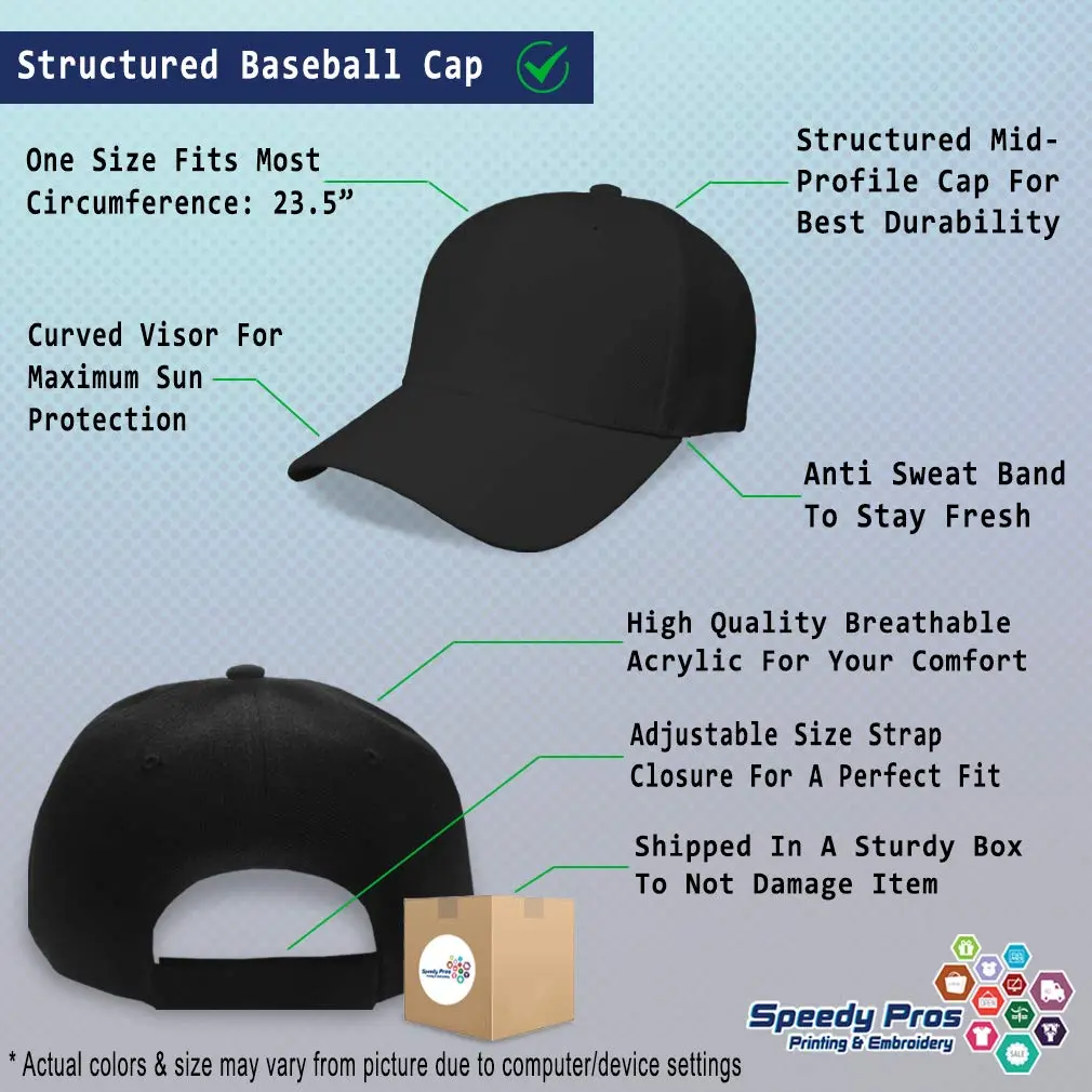 Speedy Pros Baseball Cap Captain Wheel Sailing Anchor Embroidery 100% Acrylic Black | Classic Unisex Style - view 2