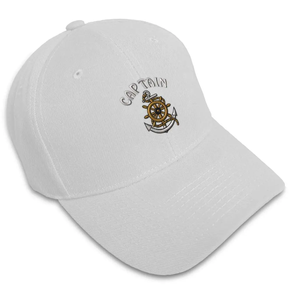 Speedy Pros Baseball Cap Captain Wheel Sailing Anchor Embroidery | Classic Unisex Acrylic Hat - main product image