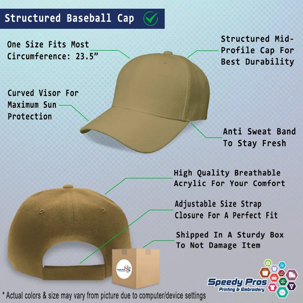 Speedy Pros Custom Baseball Cap Pineapple Embroidery 58cm | Food & Beverage Design, Unisex, Khaki - view 2