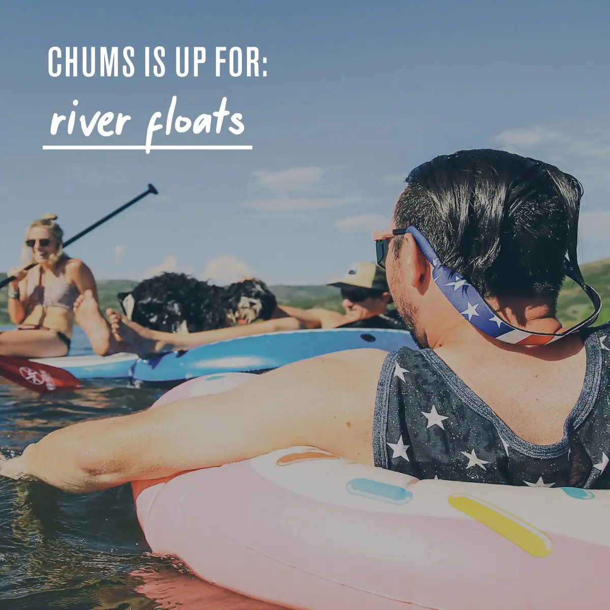 Chums Neoprene Classic Large Frame Eyewear Retainer - Floating Sunglasses Sport Strap (Royal), 40.64cm (16") | Water Sports & Adventure Ready - view 5