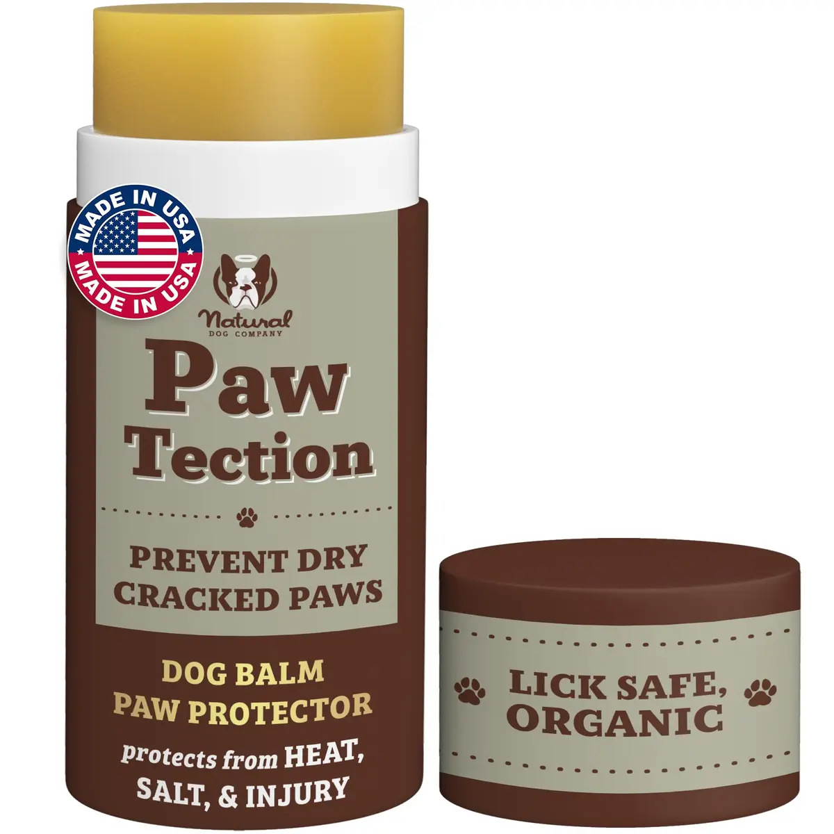 Natural Dog Company PawTection Dog Paw Wax – 2 oz Stick | Lick Safe, All-Natural Paw Protector for Hot Pavement & Rough Terrain - main product image