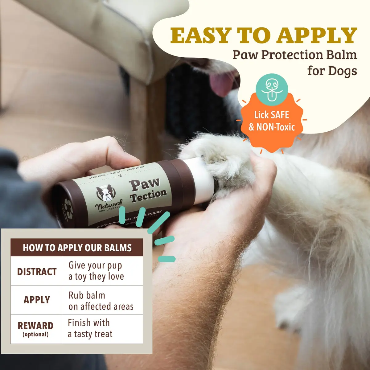 Natural Dog Company PawTection Dog Paw Wax – 2 oz Stick | Lick Safe, All-Natural Paw Protector for Hot Pavement & Rough Terrain - view 4