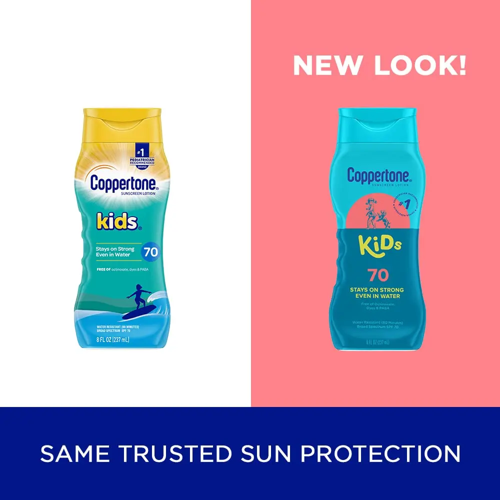Coppertone Kids Sunscreen Lotion SPF 70 Water Resistant 8 Fl Oz | Pediatrician Recommended, Broad Spectrum UVA/UVB - view 2