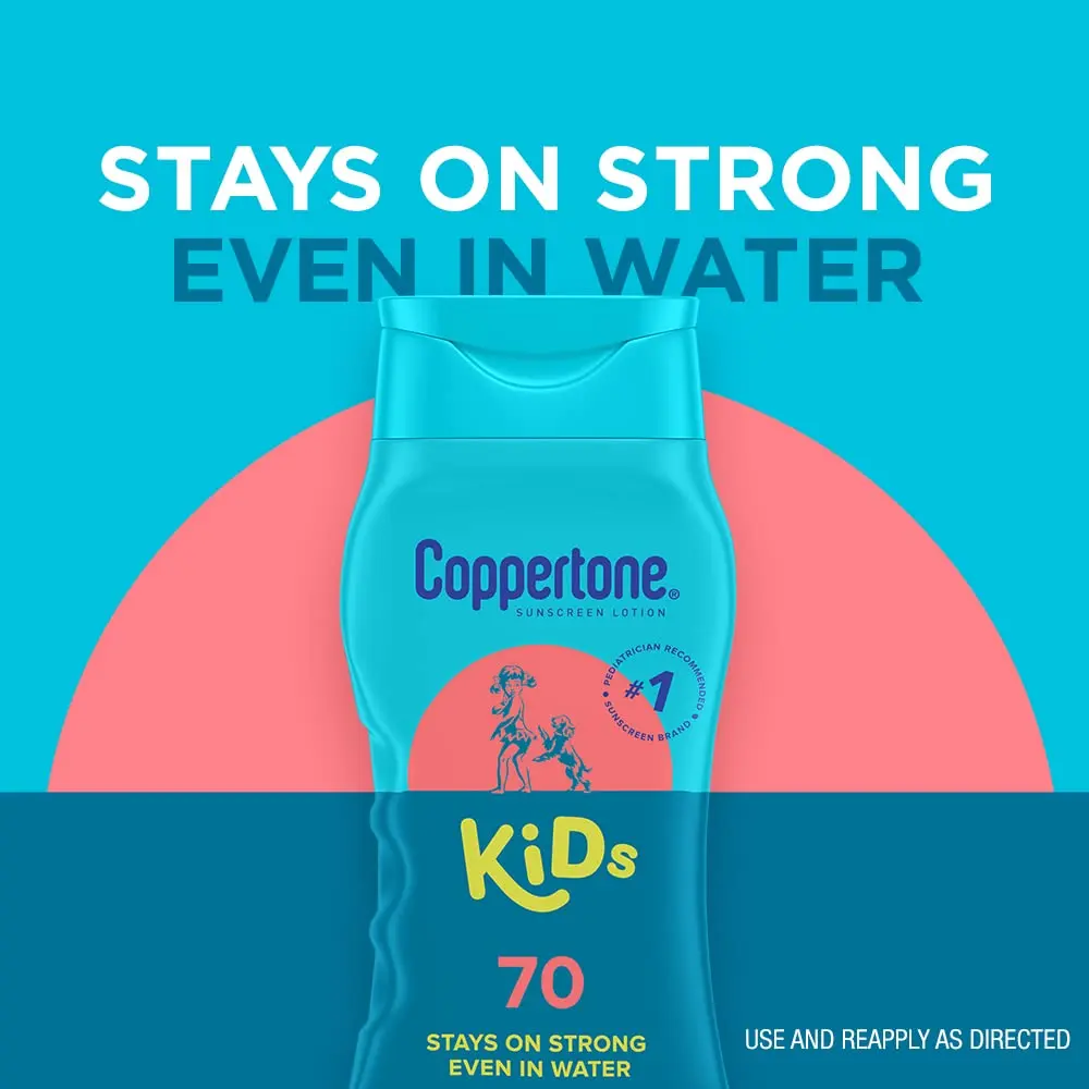 Coppertone Kids Sunscreen Lotion SPF 70 Water Resistant 8 Fl Oz | Pediatrician Recommended, Broad Spectrum UVA/UVB - view 3
