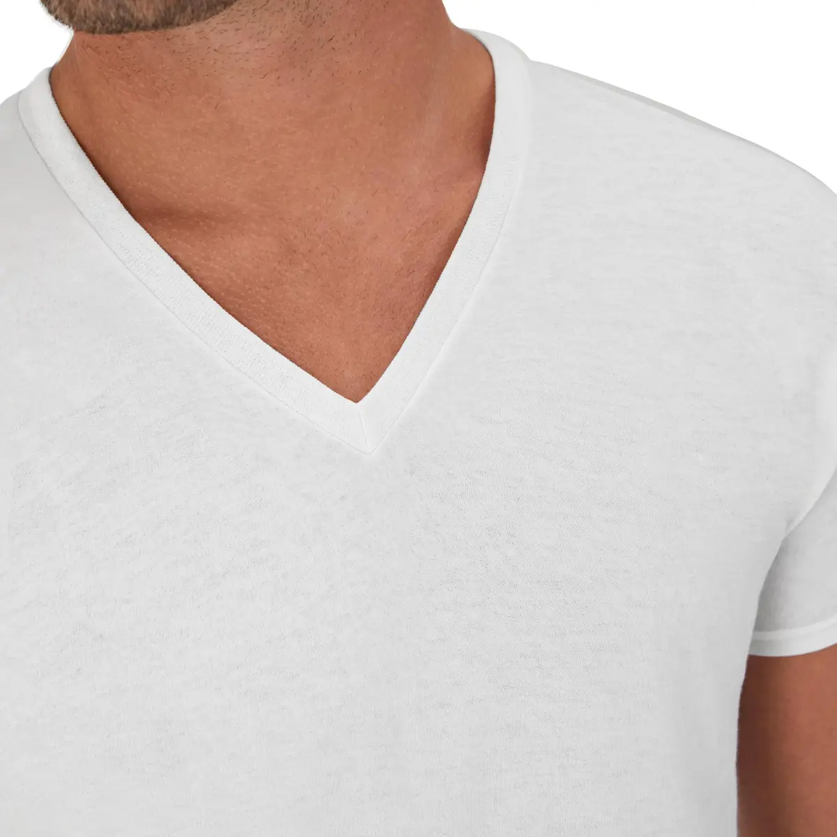 Hanes Mens Cotton Moisture-wicking V-neck Tee Undershirts 6 Pack | Soft, Tagless, Quick-Dry Comfort for Men - view 6