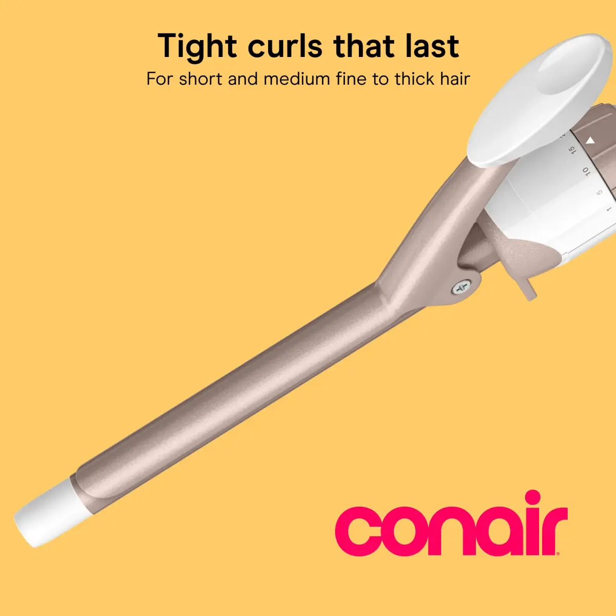 Conair Double Ceramic 1/2-Inch Curling Iron White/Rose Gold | Creates Tight Curls All Day - view 2