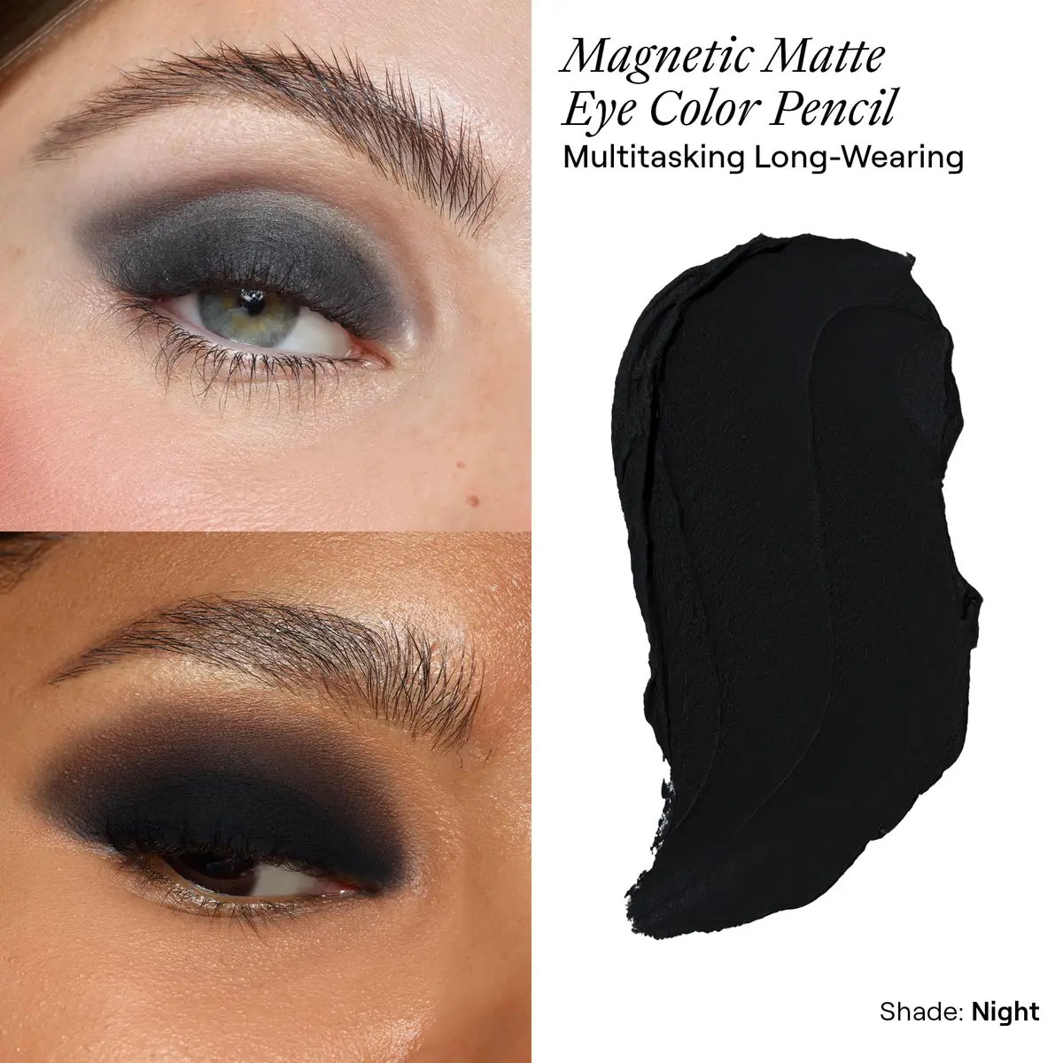 Nudestix Magnetic Matte Eye Color 3-in-1 | Waterproof, Long-Wear, Vegan & Cruelty-Free | Shade: Night - view 2