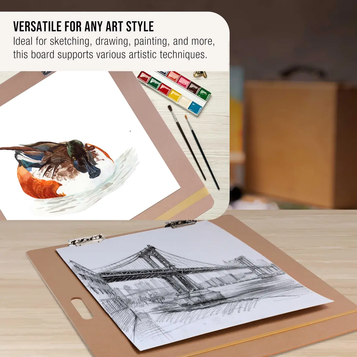 U.S. Art Supply 23" x 26" Artist Sketch Tote Board - Lightweight Hardboard | Portable & Durable Art Surface - view 5