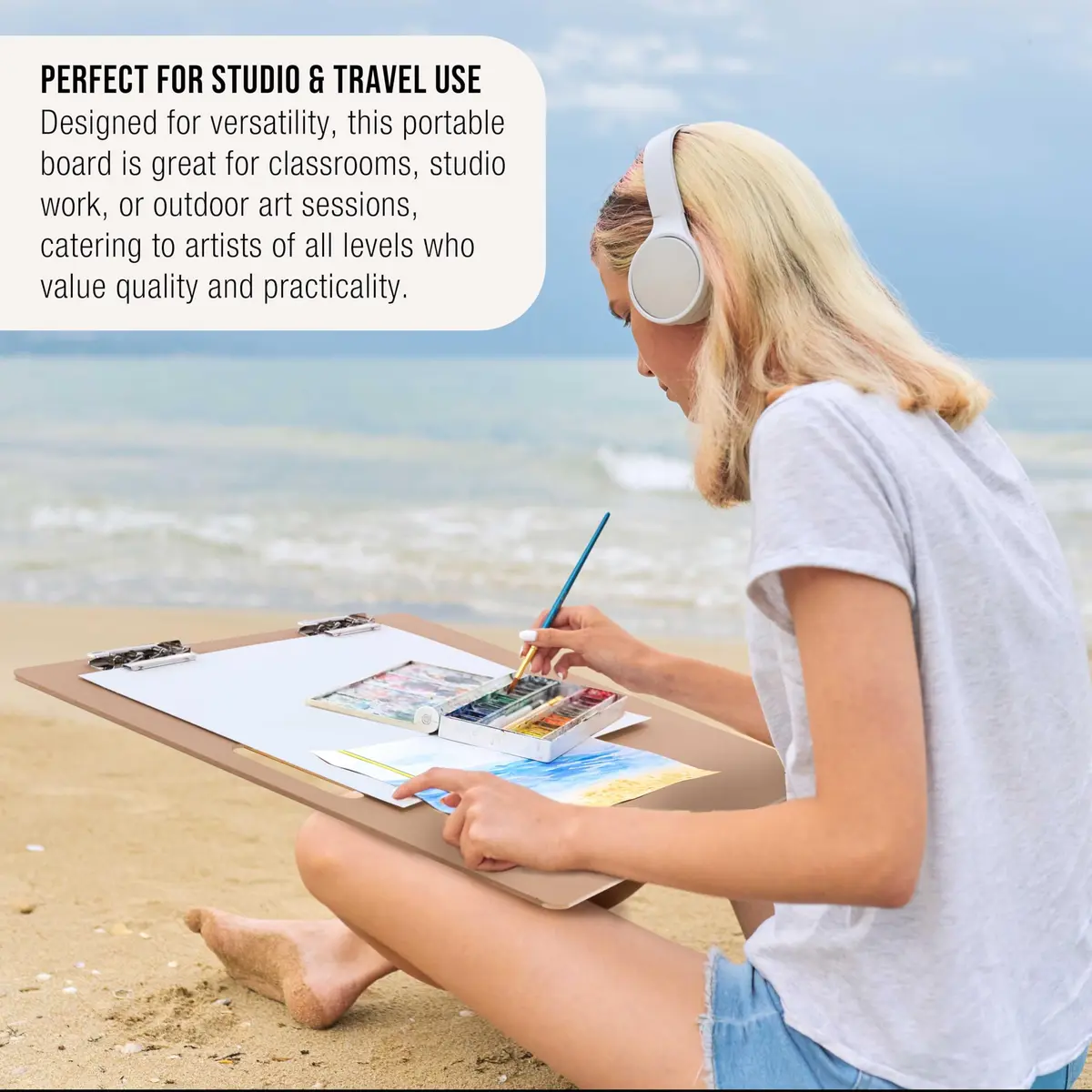 U.S. Art Supply 23" x 26" Artist Sketch Tote Board - Lightweight Hardboard | Portable & Durable Art Surface - view 6