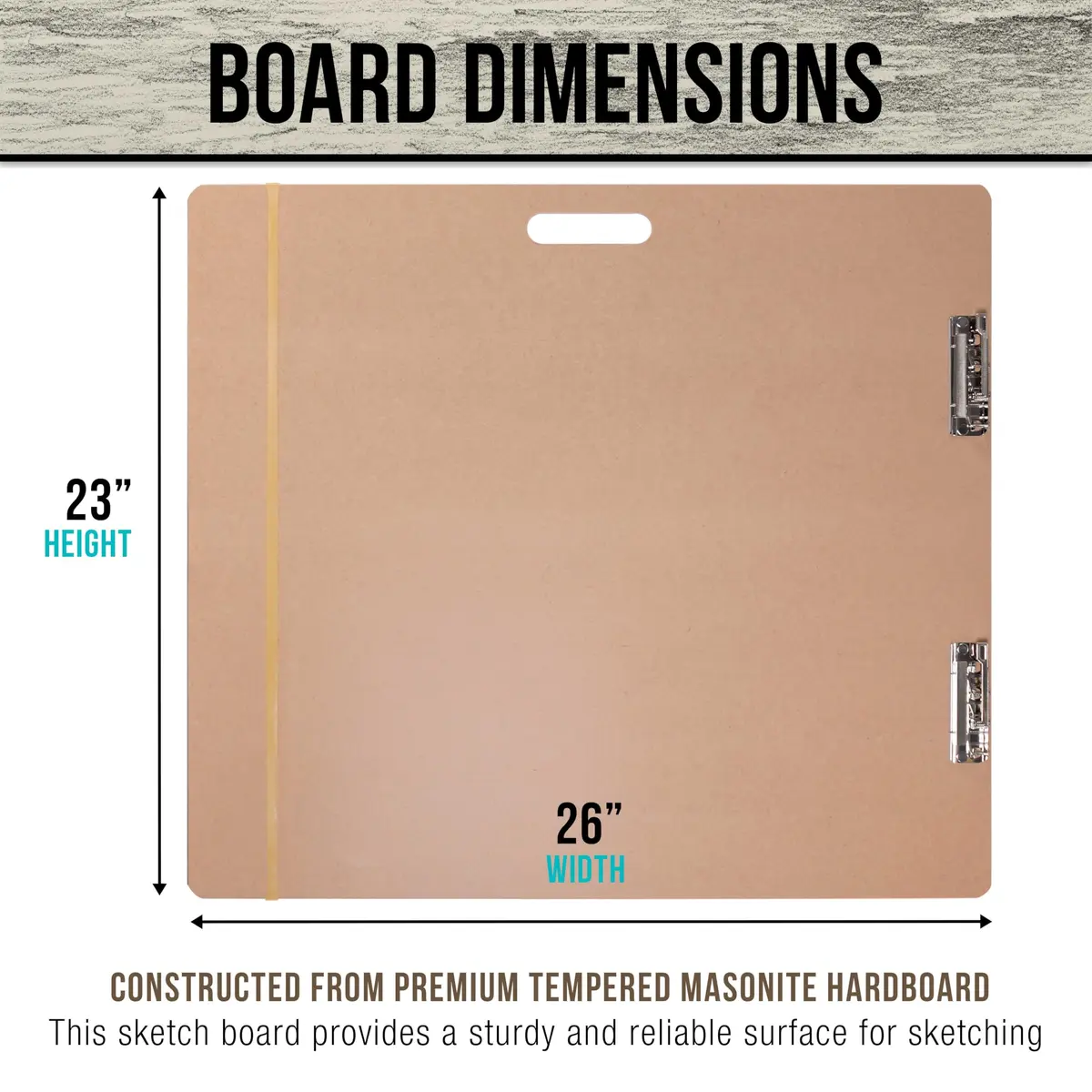 U.S. Art Supply 23" x 26" Artist Sketch Tote Board - Lightweight Hardboard | Portable & Durable Art Surface - view 3