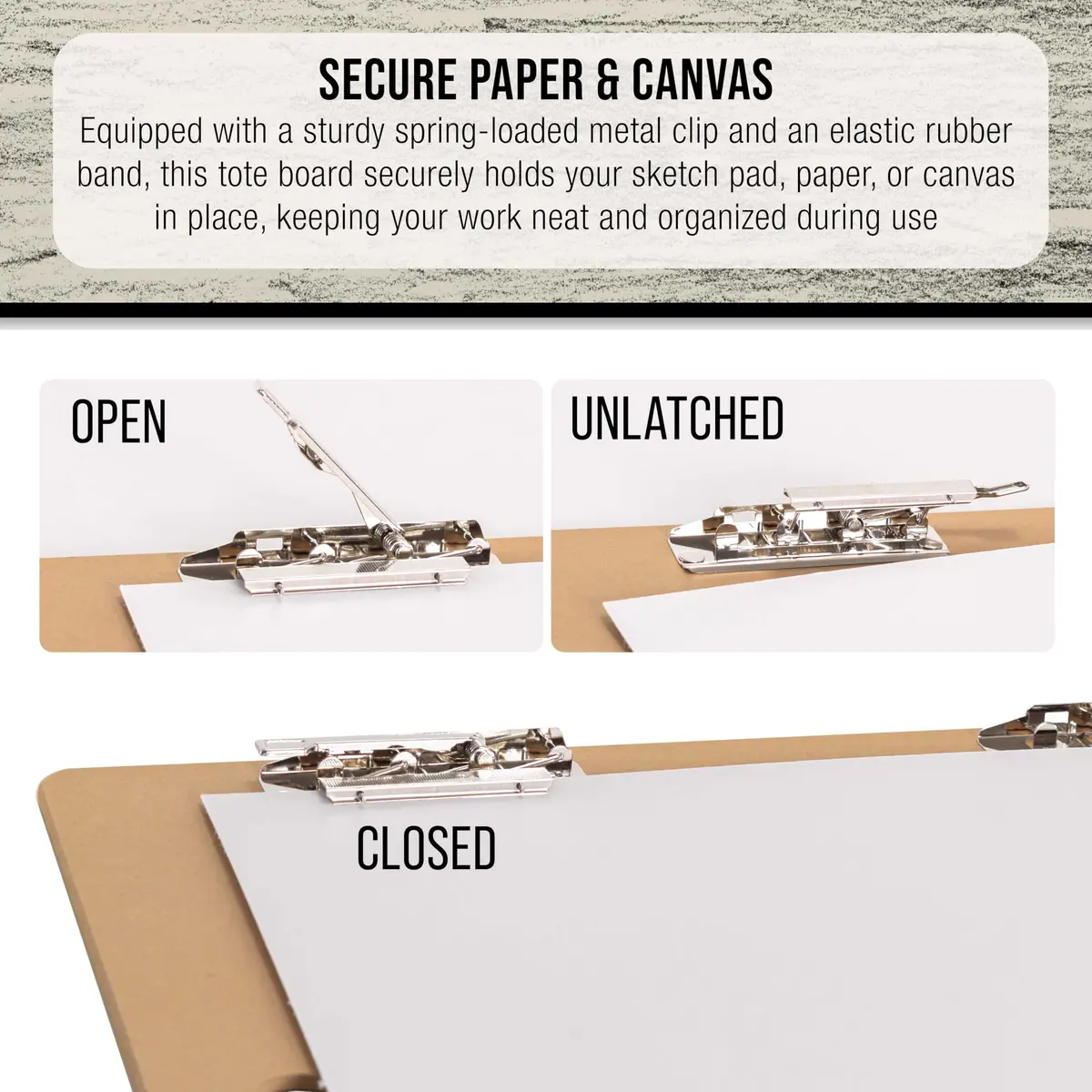 U.S. Art Supply 23" x 26" Artist Sketch Tote Board - Lightweight Hardboard | Portable & Durable Art Surface - view 4