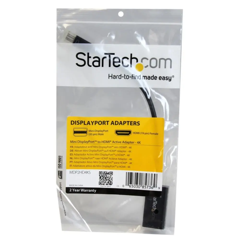 StarTech.com Active Mini DisplayPort to HDMI Adapter 15cm Cable | 4K 30Hz, 1080p, DPCP - view 4