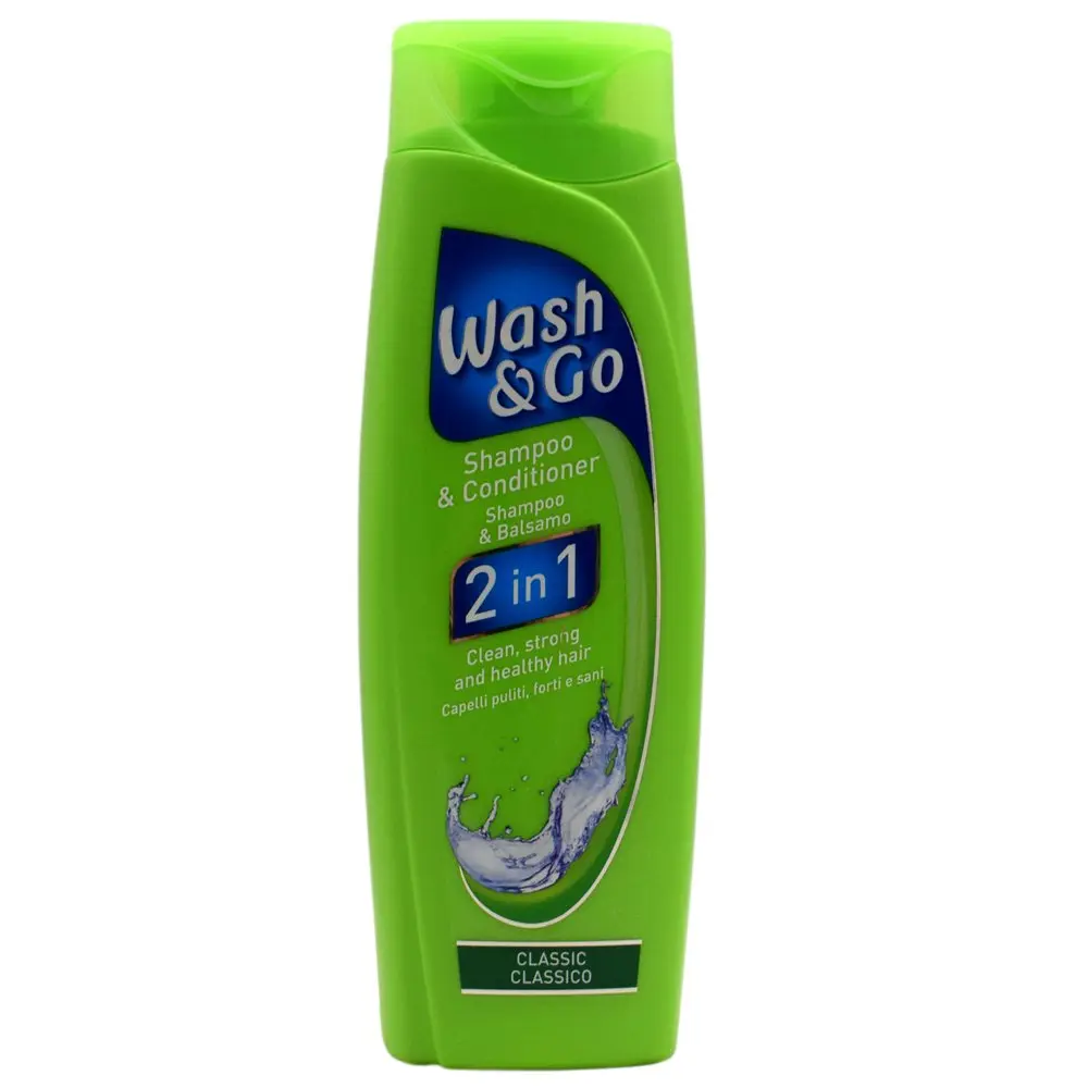 Wash & Go 2in1 Shampoo & Conditioner Set – All Hair Types, 6 x 200ml, USA Import - main product image