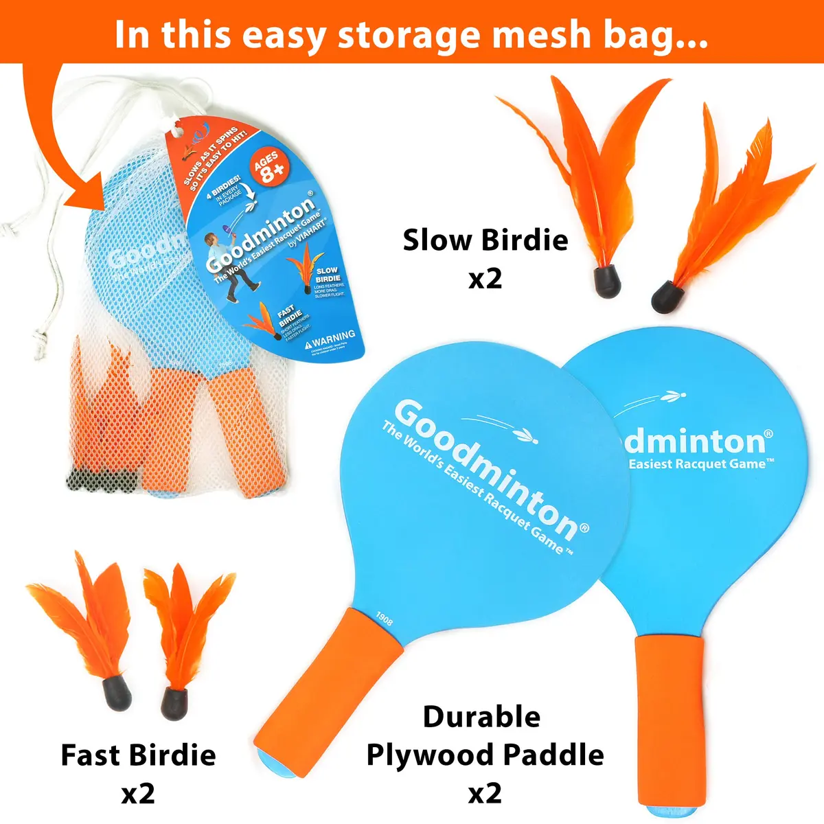 Goodminton The World's Easiest Racquet Game Set 33cm (13in) | Fun Indoor Outdoor Paddle Game - view 4