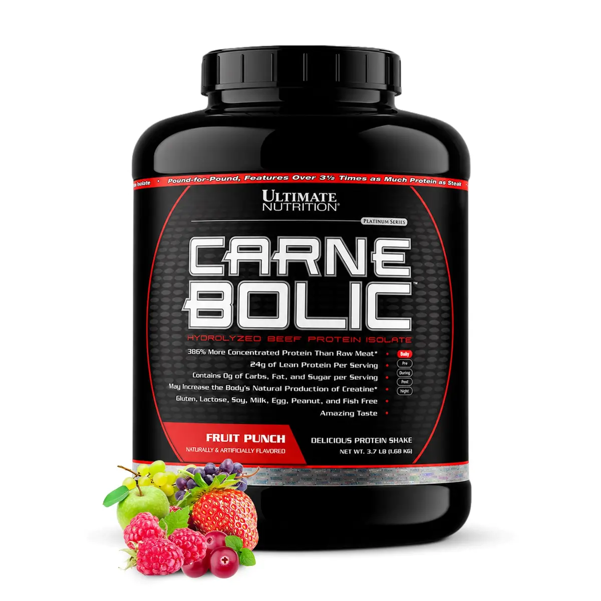 Ultimate Nutrition CarneBOLIC Beef Protein Isolate, Fruit Punch, 4 lb | Hydrolyzed Beef Protein for Muscle & Power - main product image