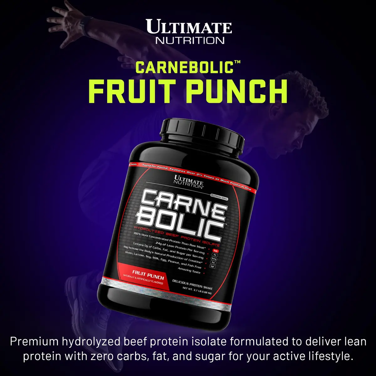 Ultimate Nutrition CarneBOLIC Beef Protein Isolate, Fruit Punch, 4 lb | Hydrolyzed Beef Protein for Muscle & Power - view 2