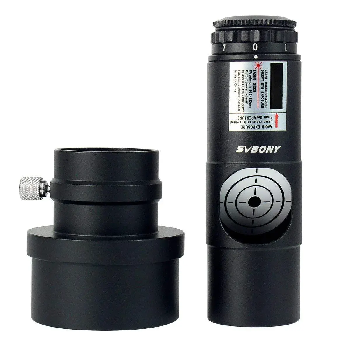 SVBONY Red Laser Collimator 1.25"/2" with 7 Brightness Levels | Newtonian & SCT Telescope Alignment Tool - main product image
