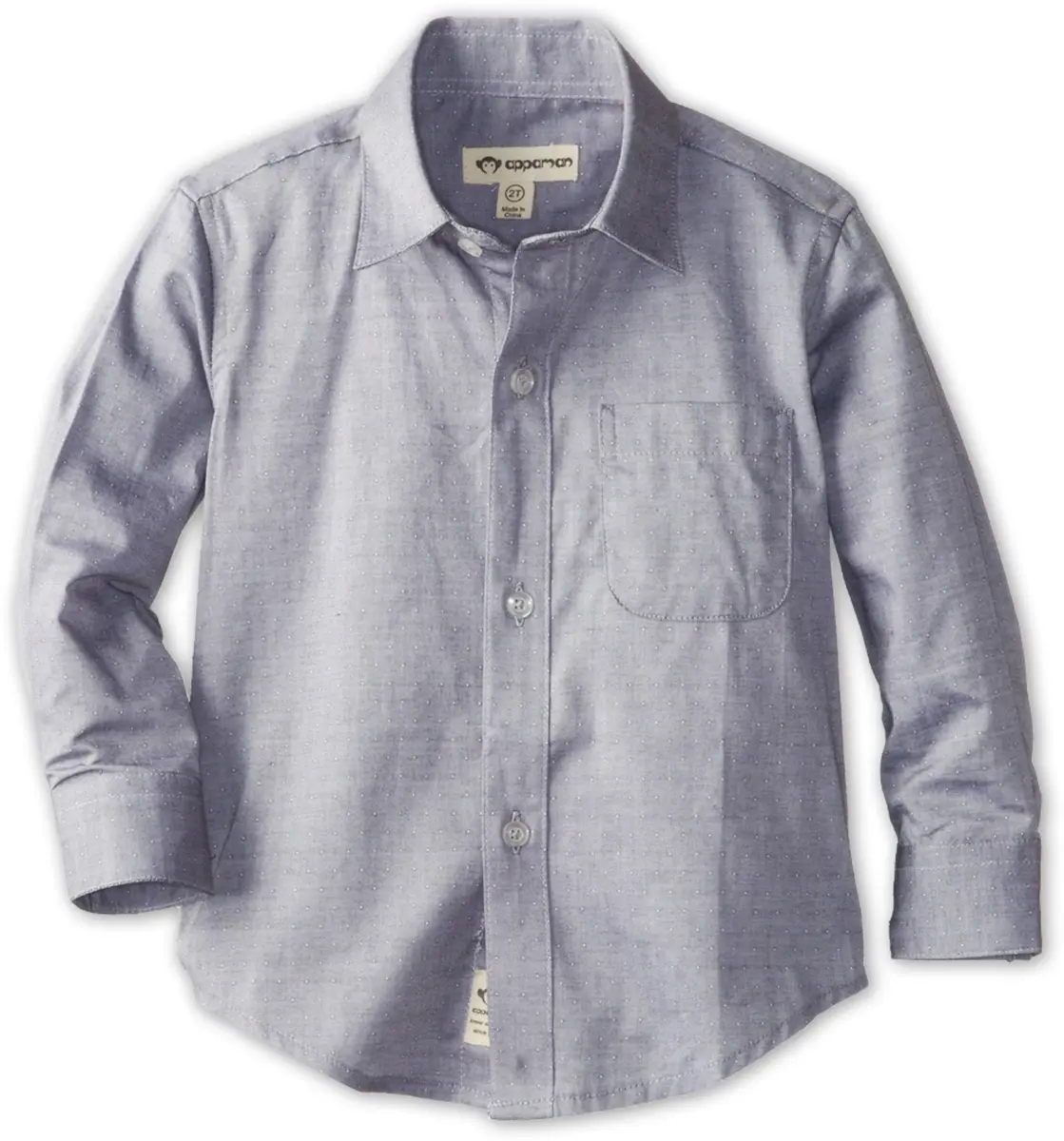 Appaman The Standard Shirt, Grey, 3T | Classic Fit, Long Sleeve Cotton for Boys - main product image