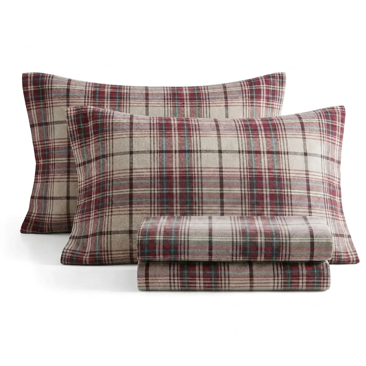 Eddie Bauer Twin Sheet Set with Fitted Sheet & Pillowcase | 100% Cotton Flannel for Cozy Comfort - view 7