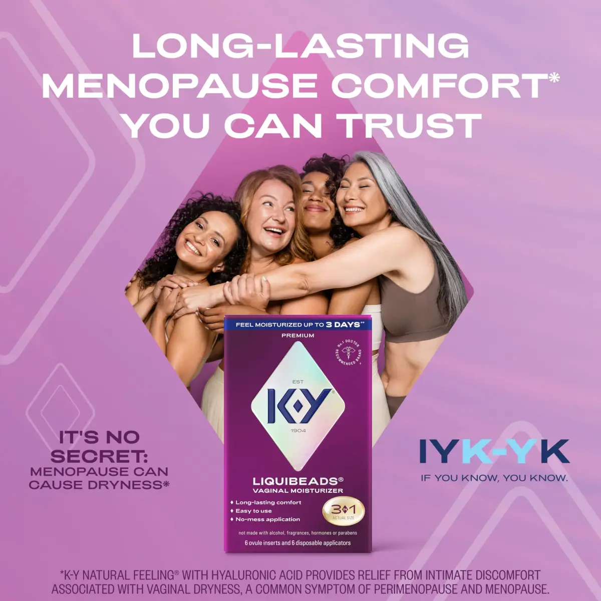 K-Y Liquibeads Silicone-Based Vaginal Moisturizer & Lube 6 Count | Estrogen-Free, Hormone-Free, Paraben-Free - view 6