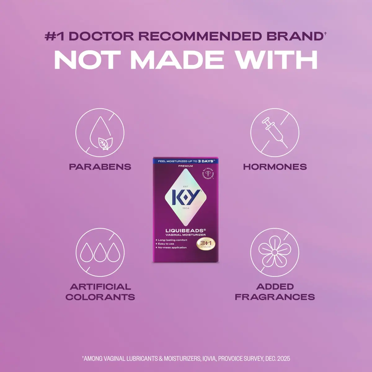 K-Y Liquibeads Silicone-Based Vaginal Moisturizer & Lube 6 Count | Estrogen-Free, Hormone-Free, Paraben-Free - view 2