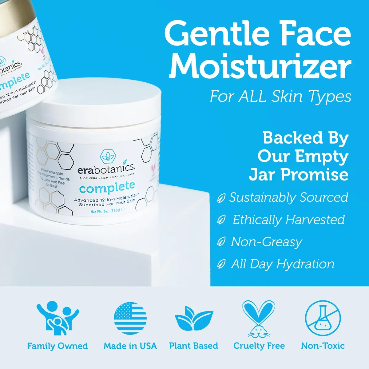 Era Organics Manuka Honey Face Cream - Complete 12-in-1 Daily Moisturizer for All Skin Types - view 7