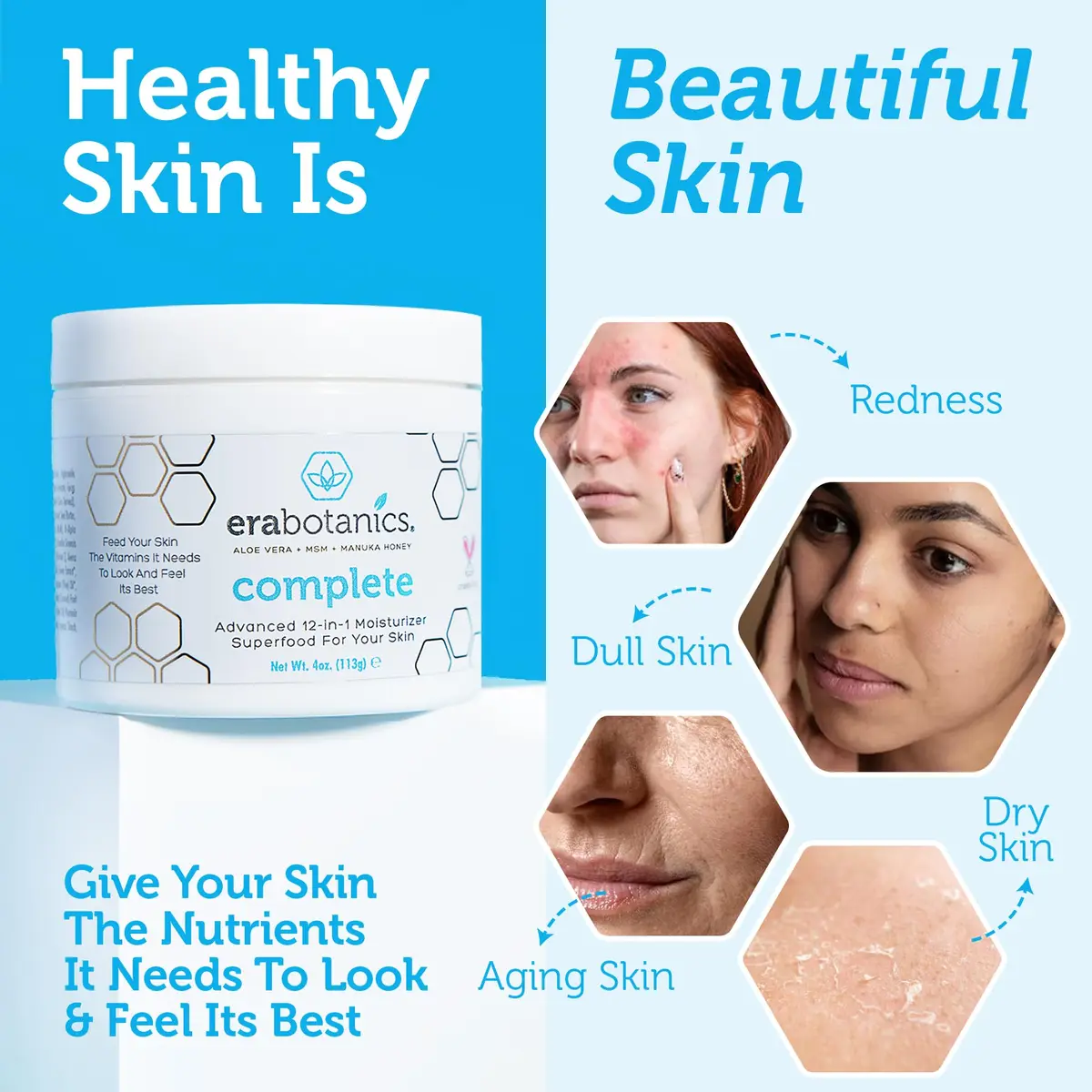 Era Organics Manuka Honey Face Cream - Complete 12-in-1 Daily Moisturizer for All Skin Types - view 3