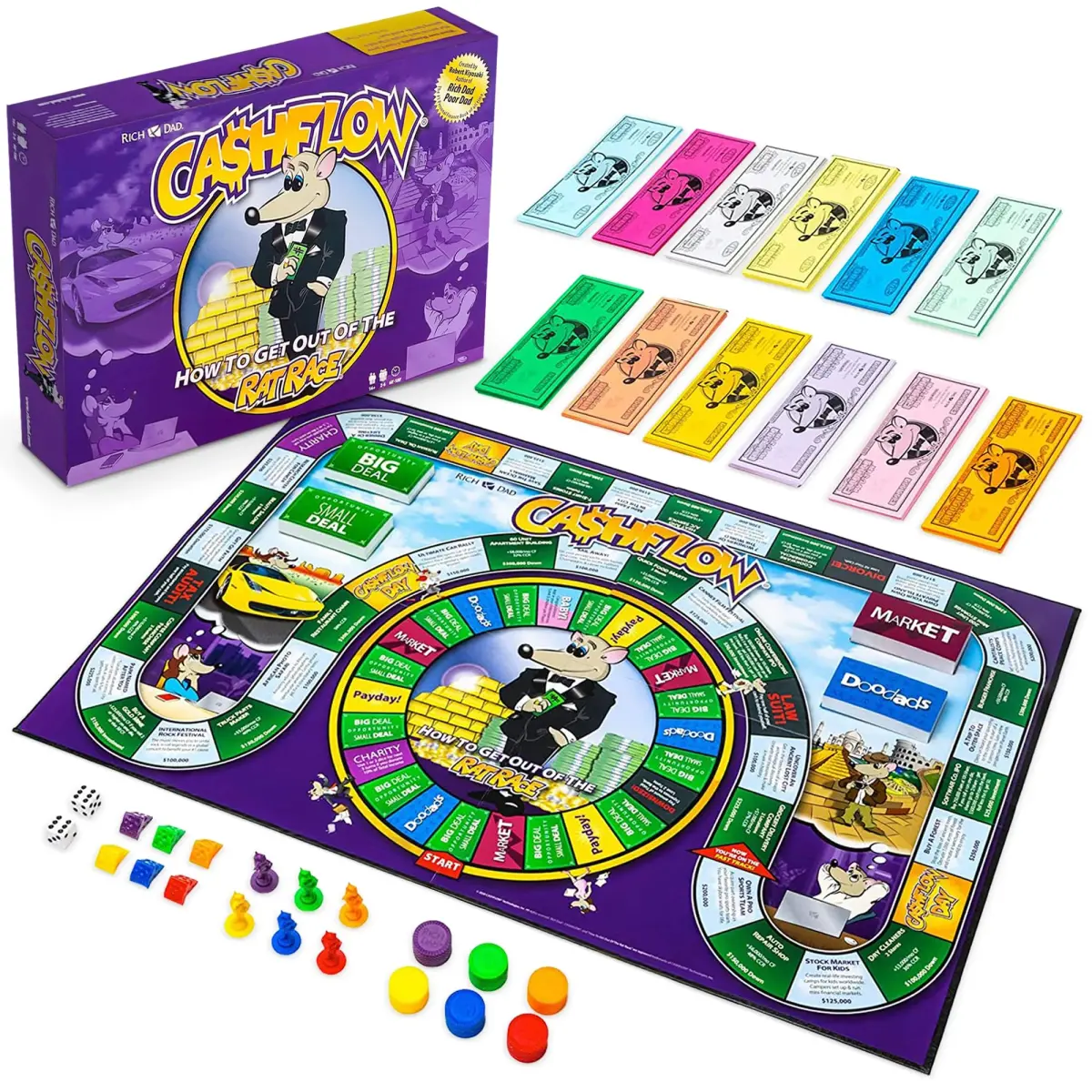 Rich Dad CASHFLOW Board Game, Educational Business & Finance Literacy Game for Ages 14+ (Purple, 11 x 15 inches) - main product image