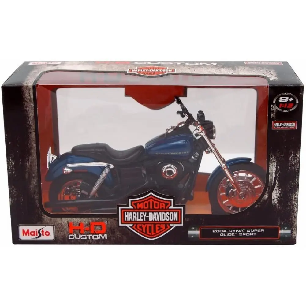 Maisto 2004 Harley Davidson Dyna Super Glide Sport Bike 1/12 Motorcycle Model Blue | Detailed Diecast Collectible - view 6