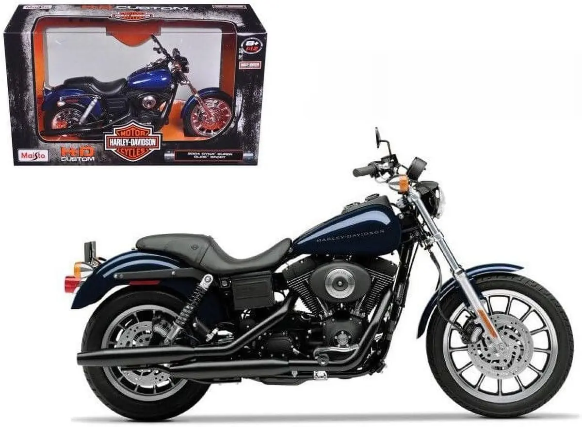 Maisto 2004 Harley Davidson Dyna Super Glide Sport Bike 1/12 Motorcycle Model Blue | Detailed Diecast Collectible - view 2