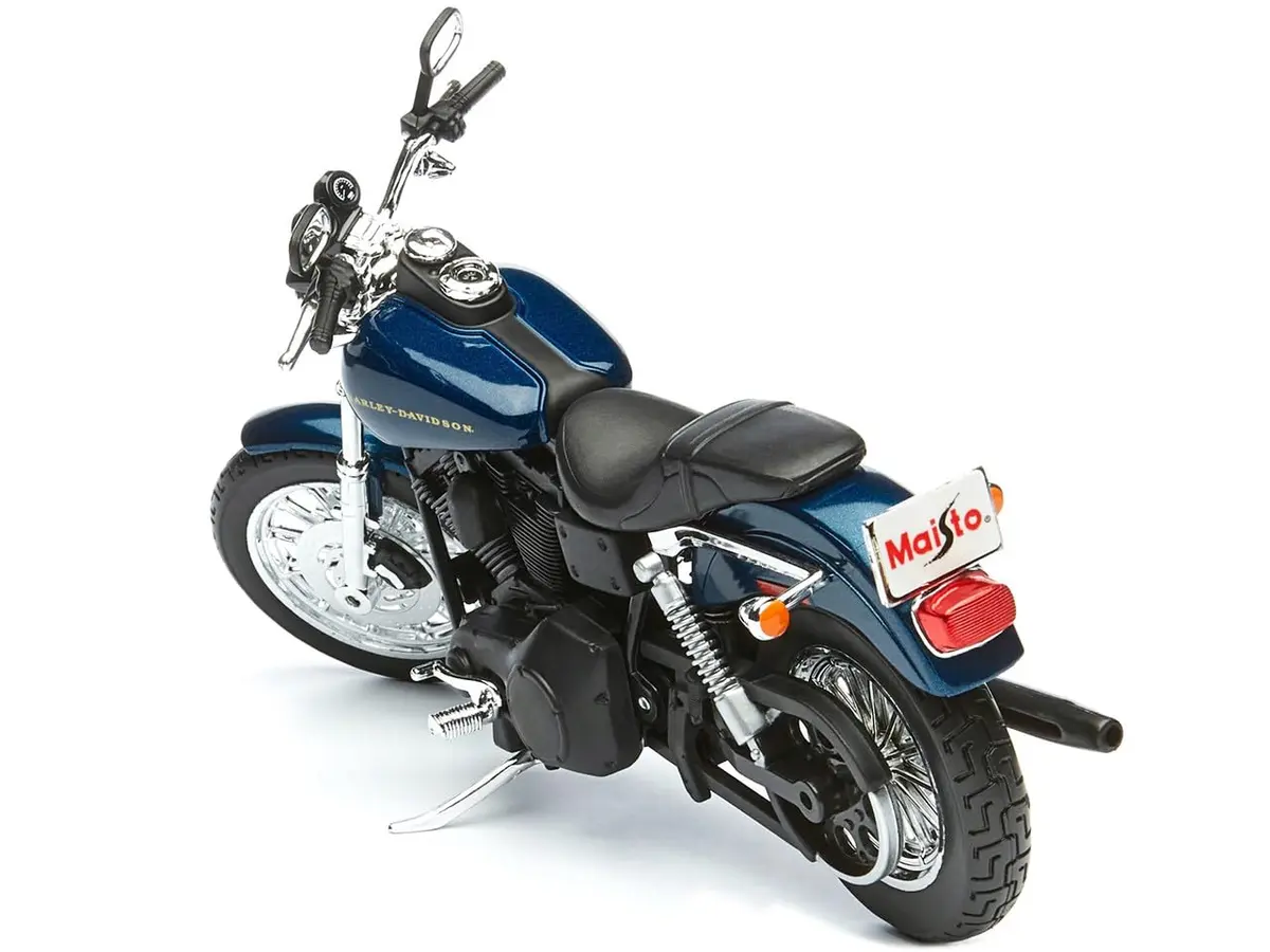 Maisto 2004 Harley Davidson Dyna Super Glide Sport Bike 1/12 Motorcycle Model Blue | Detailed Diecast Collectible - view 4