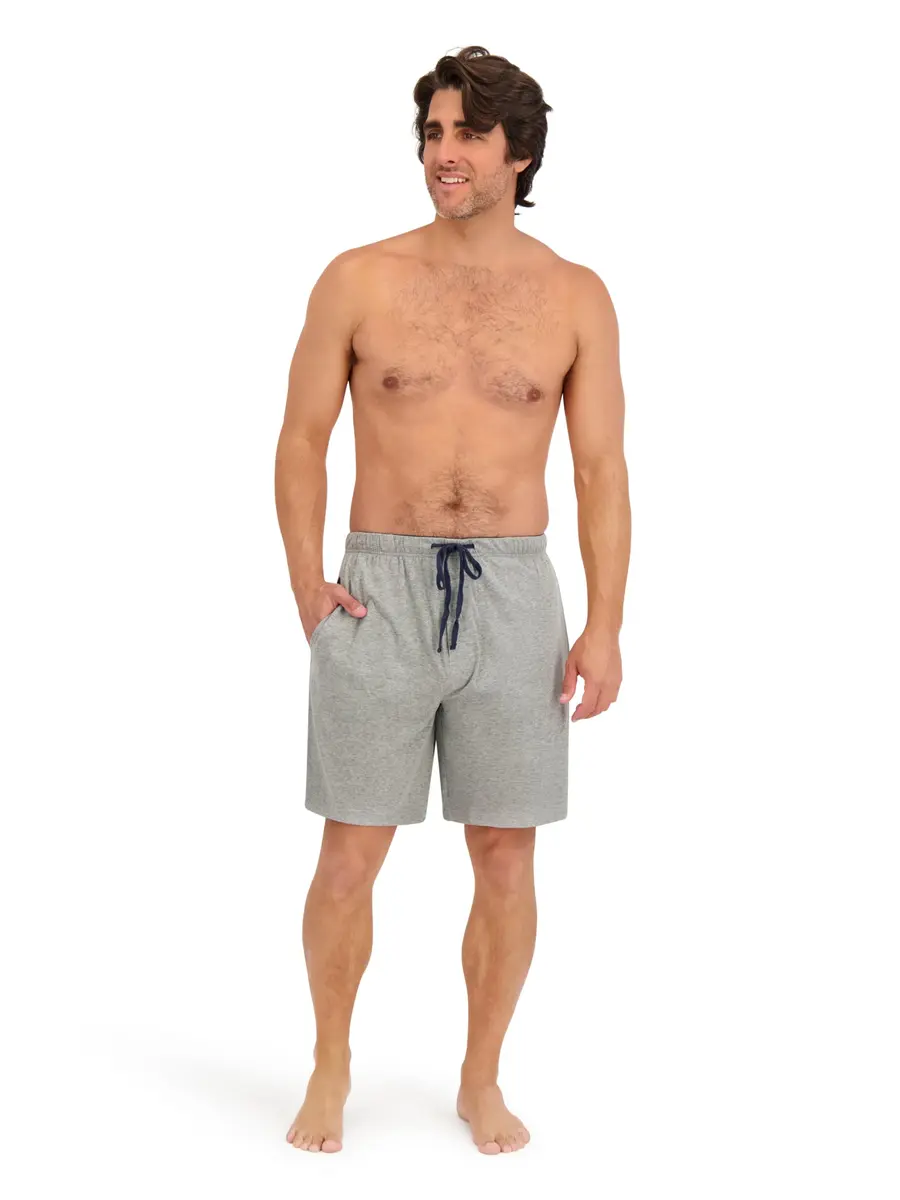 Hanes Jersey Lounge Shorts 5X Big | Drawstring Waistband, Active Grey Heather/Black - view 7