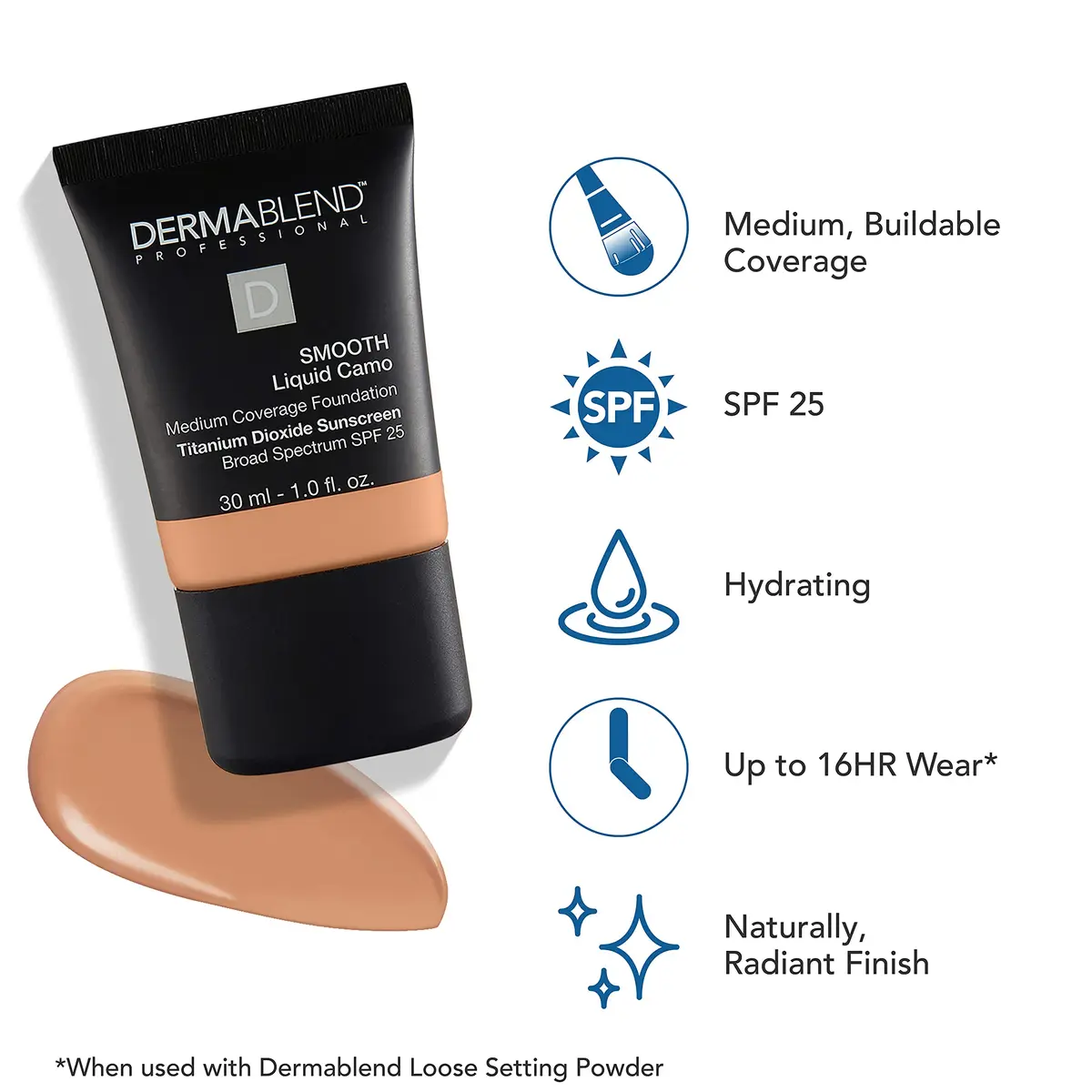 Dermablend Smooth Liquid Foundation SPF 25 40N Chestnut | Medium Coverage, Hydrating, All Skin Types - view 3