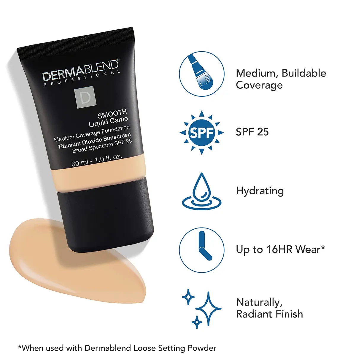 Dermablend Smooth Liquid Camo Foundation SPF 25 | Hydrating, Medium to Full Coverage, 1 fl oz - view 3