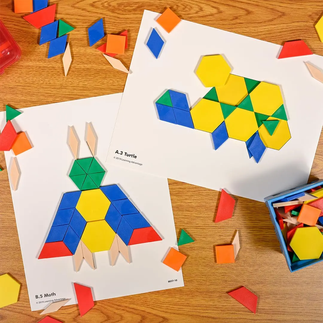 LEARNING ADVANTAGE Pattern Block Cards, Set of 20 | Shapes & Geometry for Kids - view 5