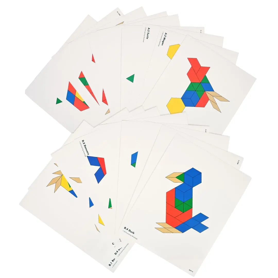 LEARNING ADVANTAGE Pattern Block Cards, Set of 20 | Shapes & Geometry for Kids - view 6