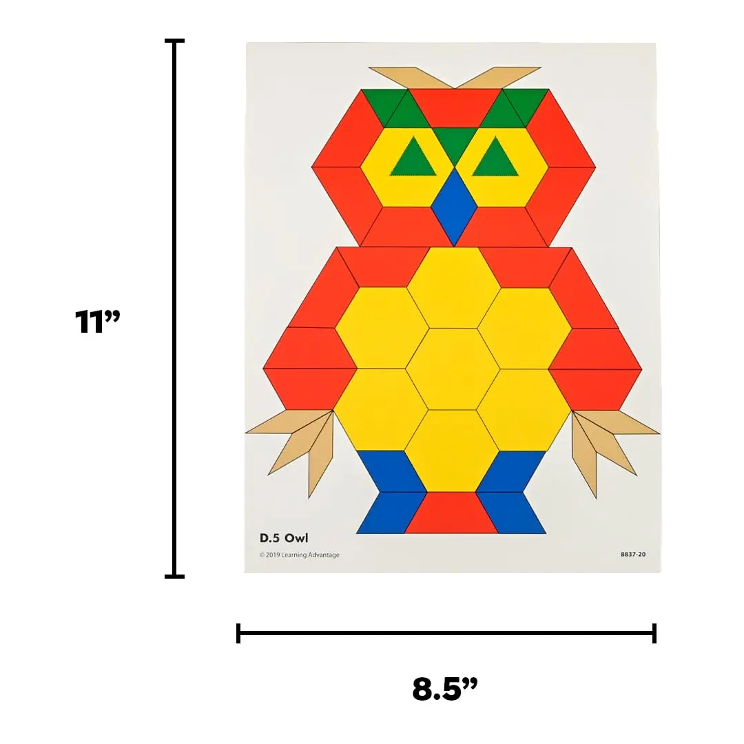 LEARNING ADVANTAGE Pattern Block Cards, Set of 20 | Shapes & Geometry for Kids - view 3