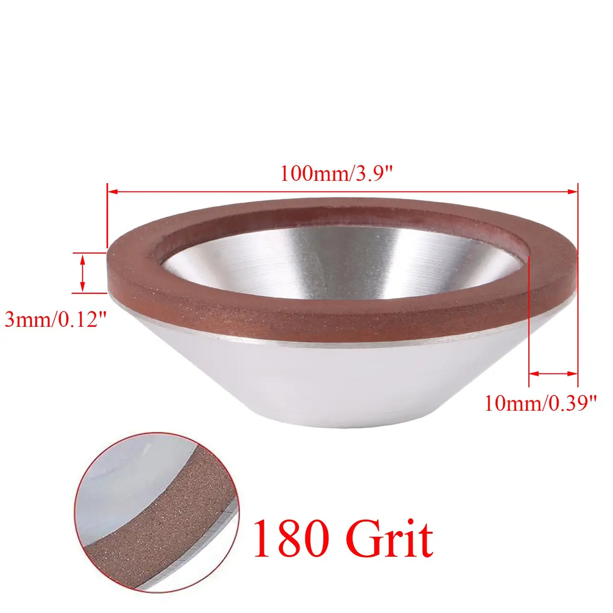 szzijia 4-Inch (100mm) Grit 180 Diamond Grinding Cup Wheel Concave Dish for Carbide, Metal & Stone | Low Thermal, Versatile - view 4