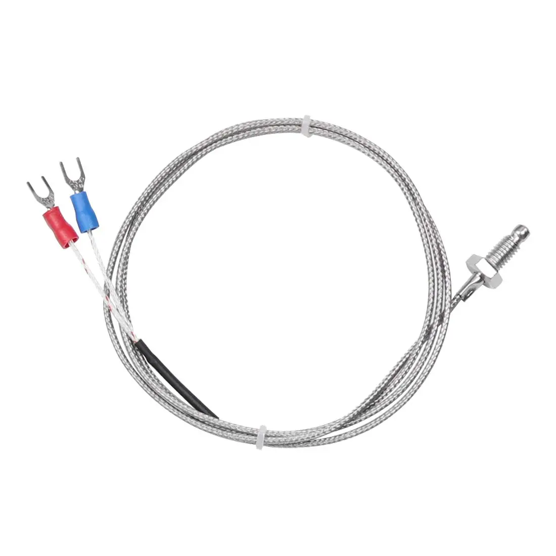 HiLetgo K Type Temperature Sensor Probes 1M Stainless Steel | 0-400°C Range, M6 Screw, 5 Pack - main product image