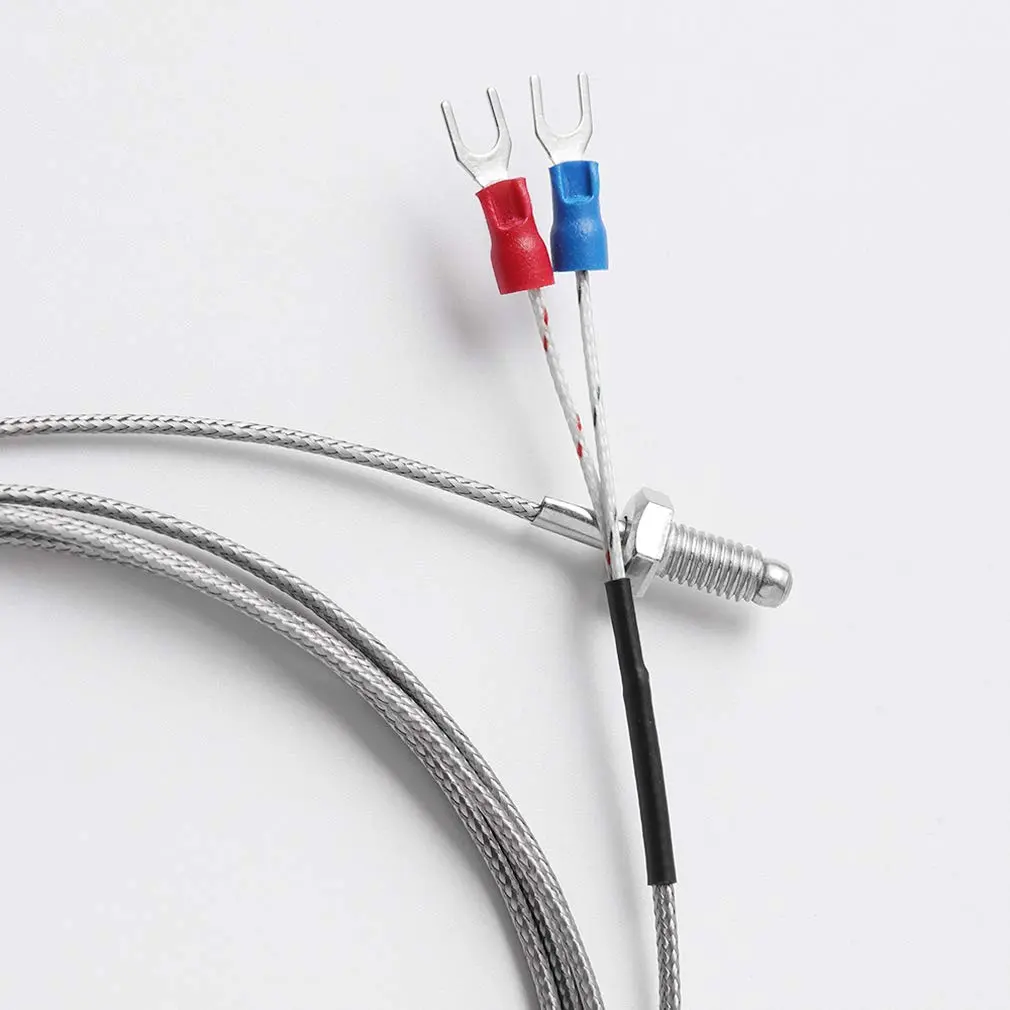 HiLetgo K Type Temperature Sensor Probes 1M Stainless Steel | 0-400°C Range, M6 Screw, 5 Pack - view 2