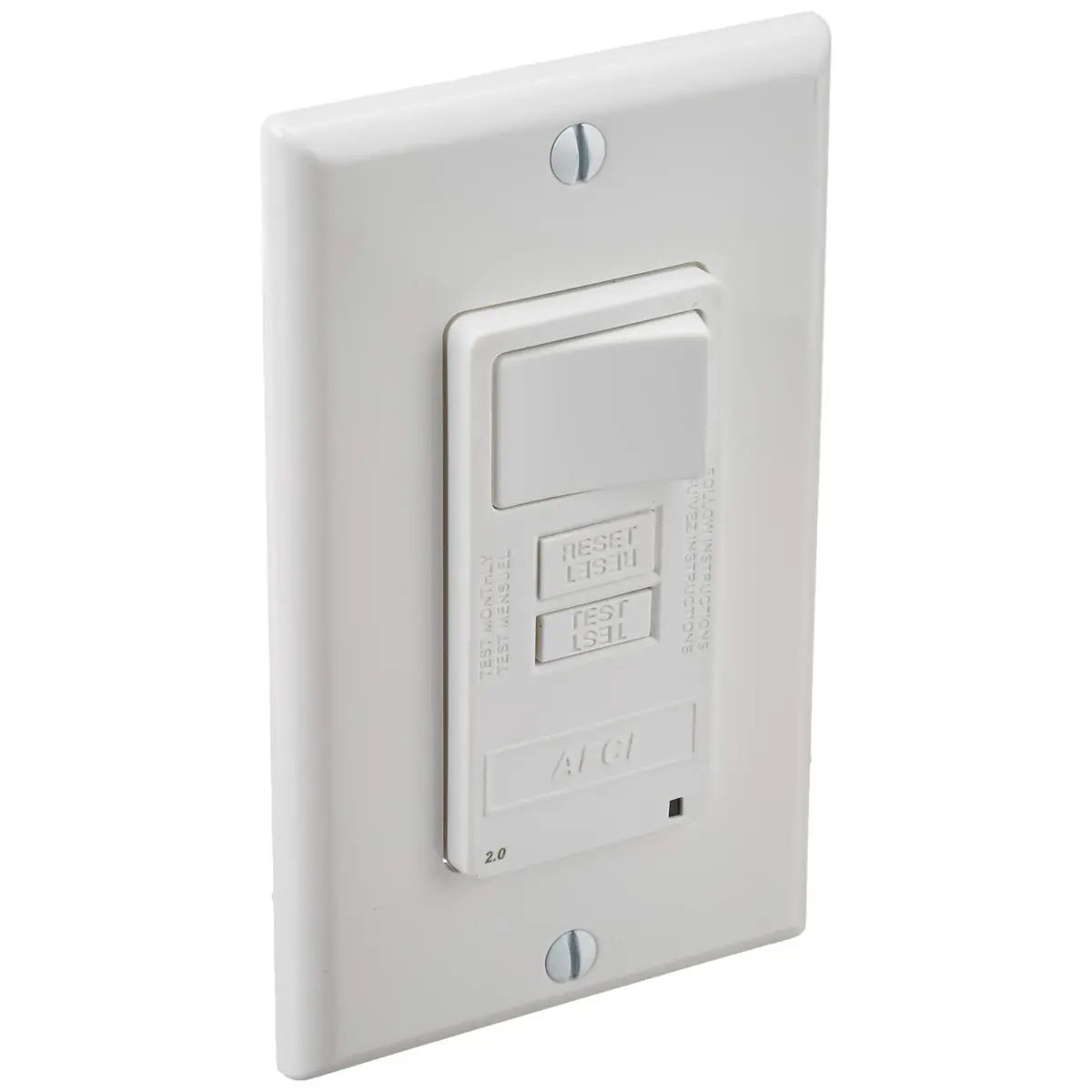 Leviton AFSW1-W 15A AFCI/Switch Combination Outlet, 125V, White | Protects Against Electrical Fires - main product image