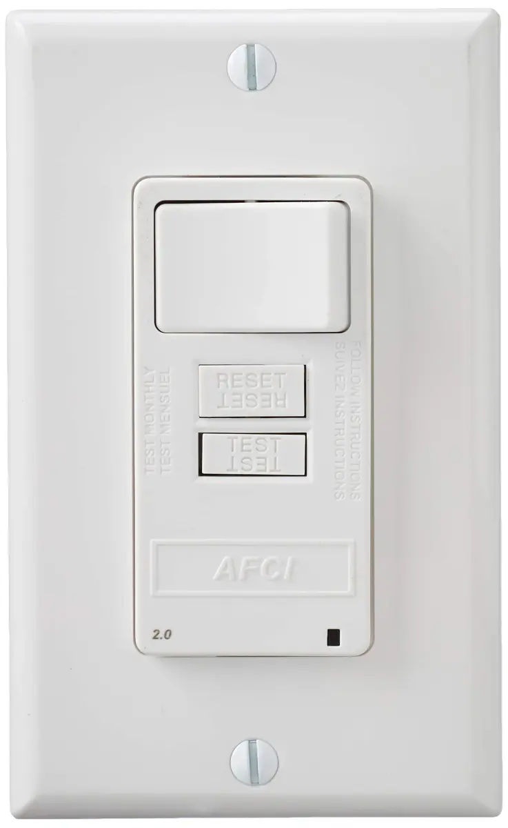 Leviton AFSW1-W 15A AFCI/Switch Combination Outlet, 125V, White | Protects Against Electrical Fires - view 2