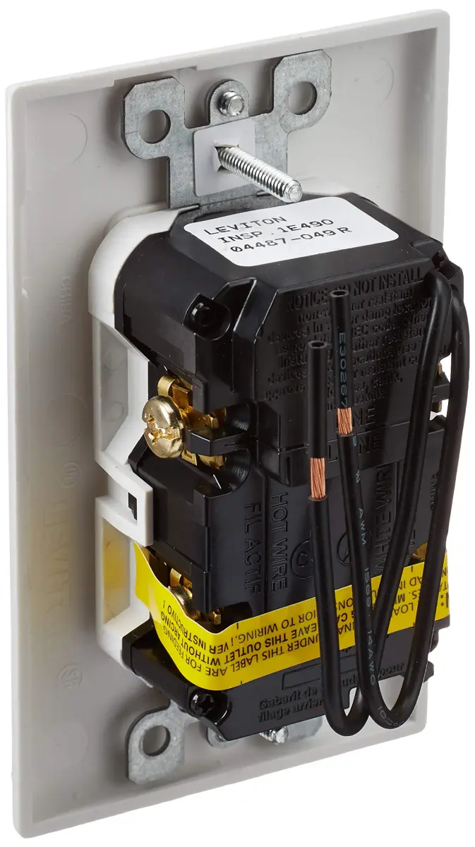 Leviton AFSW1-W 15A AFCI/Switch Combination Outlet, 125V, White | Protects Against Electrical Fires - view 3