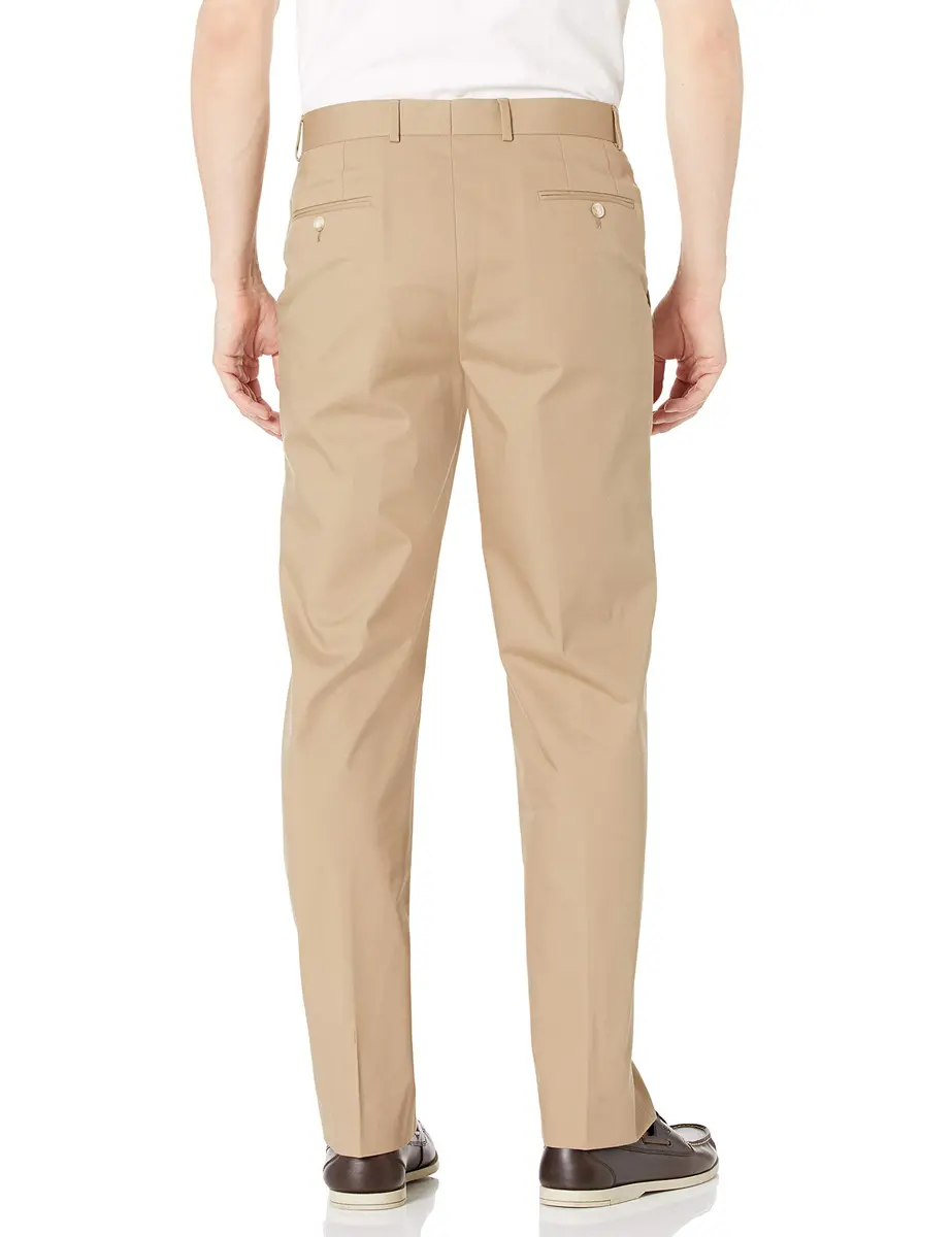 Palm Beach Men's Oxford Suit Separate Pant, Khaki Poplin, 36W x 30L | Classic Fit, Cotton & Spandex - view 2