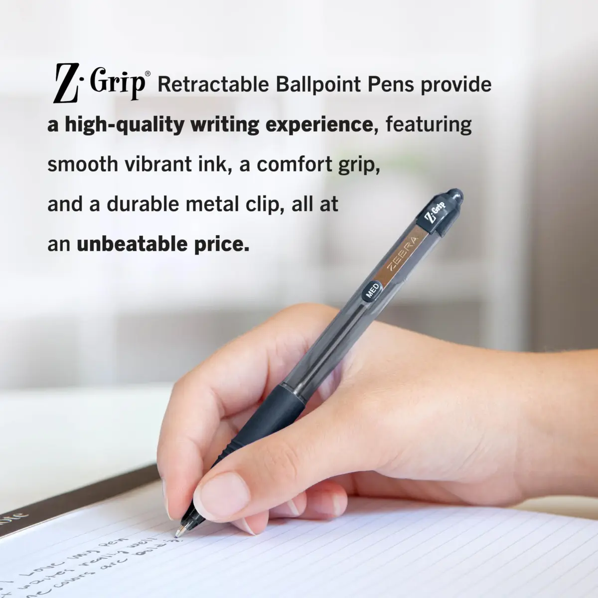 Zebra Pen Z-Grip Retractable Ballpoint Pens, Black Ink, 1.0mm, 18-Pack | Smooth Writing for Students & Professionals - view 5